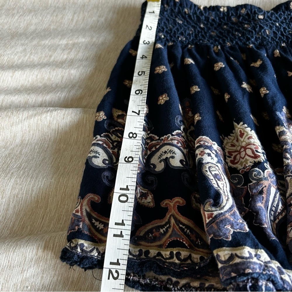Angie Bohemian Style Navy Blue Floral Flowy Women's Shorts - Picture 4 of 6